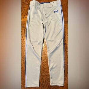 Under Armour Youth Baseball Pants ~ Youth Medium ~ Gray w/Blue accents